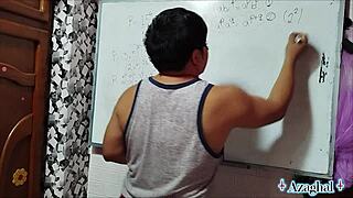 Asian Nerd Student Learns Bedroom Algebra From Teacher's Big Cock