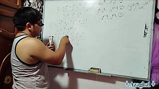 Asian Nerd Student Learns Bedroom Algebra From Teacher's Big Cock