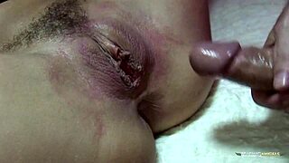 three guys wreck milf holes in brutal dp
