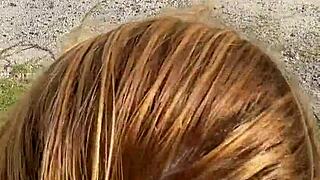 blonde beach beauty trades tattooed tease for public outdoor blowjob thrill