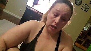 Listen to this curvy milf dirty talk while deepthroating hubby's cock teasingly