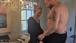 wanna watch this couple's dripping wet kitchen table quickie?