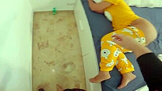 dreamy stepmom shocked as stepson rams dick mouth pussy throat cum