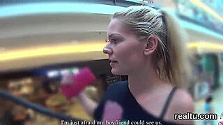 damn this czech babe gets tempted in the mall then stripped and pounded pov style