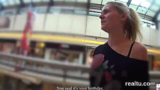 damn this czech babe gets tempted in the mall then stripped and pounded pov style
