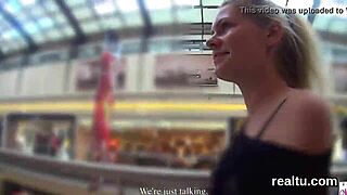 damn this czech babe gets tempted in the mall then stripped and pounded pov style