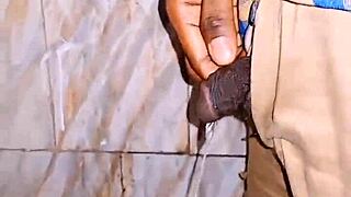 Sissy with micro penis pisses in different spots
