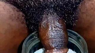 Sissy with micro penis pisses in different spots