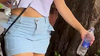 Blonde Brazilian Milf Flashes Wet See-Through Crop Top Then Fucks at Carnival Party