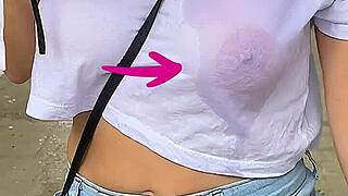 Blonde Brazilian Milf Flashes Wet See-Through Crop Top Then Fucks at Carnival Party