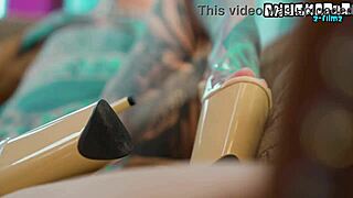 dreadhead goth slut in heels gapes her shaved asshole on bwc sloppy anal...