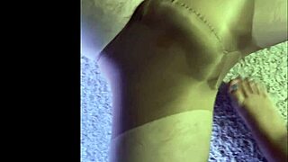 putting wet pantyhose on my husband for a kinky foot session with nylons and legs