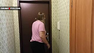 Horny Plump Blonde Uses Nerdy Master as Fucktoy Cumshot