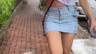 Blonde Brazilian Milf Flashes Wet See-Through Crop Top Then Fucks at Carnival Party