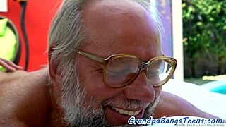 oh grandpa licks and fucks my tight teen pussy so good outdoors... amateur 18+