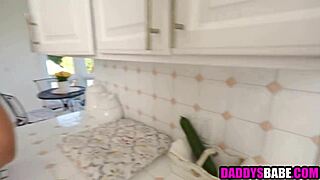 Stepdaughter Sucks Cucumber Then Blows Stepdad's Monster Cock POV