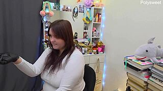 backstages hiding curvy bbw milf's dirty toy play and jerk off talk
