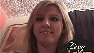 lexy lohan flashes cameltoe body then slurps blowjob