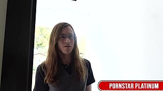 busty milf lillian stone can't resist sucking delivery guy's huge cock then fucks him hard