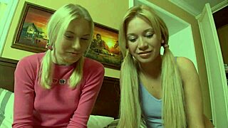 Blonde Brita E bends over for cowgirl riding in wild 3some