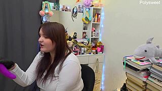backstages hiding curvy bbw milf's dirty toy play and jerk off talk
