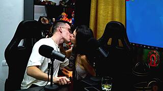 ruan kisses sexy natasha naturista hot on beach in front of husband during podcast