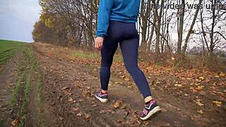 milf's juicy ass sways in those tight leggings