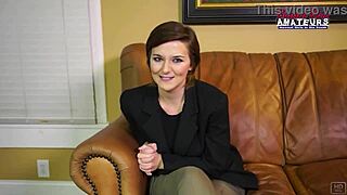 Short Haired Brunette Kylie Deepthroats Cock for Massive Cum Swallow Facial!