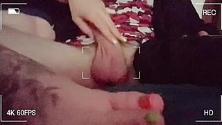 prettyfeetelite strokes hubby's friend's big cock with tiny feet 👣💦