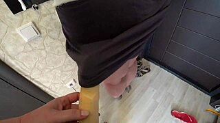 my chubby girlfriend shakes her huge pawg ass doggystyle until i cum... lesbian strapon pov