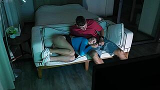 Movie Night with Cute Tinder Brunette College Date