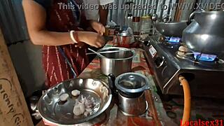 Servant Pounds Young Indian Pussy in Steamy Kitchen