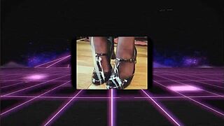 Shannon Huxley gapes asshole wide on anal fuck machine in stockings