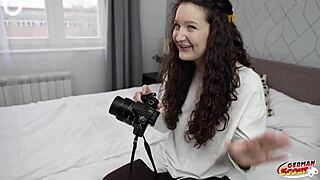 german scout catches alisa horakova's huge saggy natural tits and hairy pussy for rough casting fuck