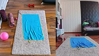 spread that fat milf ass wide during naked yoga workout you won't believe the wetness