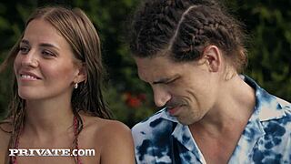 Eveline Dellai's Poolside Anal Addiction Craves Monster Cock