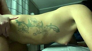 whoa wife rides huge cock rough then takes cumshot on tits and in mouth 😍 wet shaved pussy delight