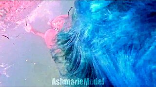 Hey check out this all natural skinny latina babe splashing naked in pool slow mo! 🌊😘
