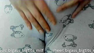 bbw latina spreads cameltoe in tight pajamas showing juicy big pussy lips and clit up close