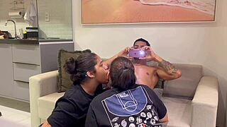 namorada brings meia irma gemea home to fulfill boyfriend's big cock group fuck desire pov curvy latinas