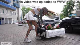 😏 i strolled with my vibro panties on pissed in bushes then deepthroated an italian hunk outdoors till he exploded on my face 💦