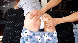 stepdaddy spanks my tight 18+ ass hard then fingers wet pussy deep