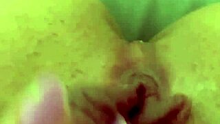 brazilian latina wife wakes horny, masturbates juicy pussy before work in shorts