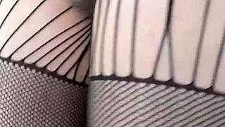 fitness milf in fishnets does sweaty fetish workout sex