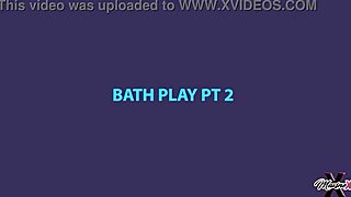 Beautiful Asian Maxine X Fingers Wet Pussy in Steamy Bubble Bath