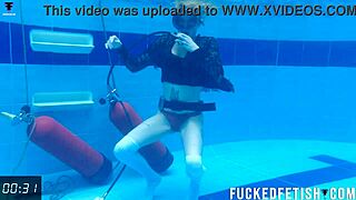 horny ashlee rose slut in dress gets wet underwater craving cock release