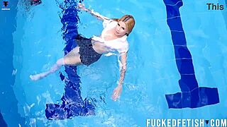 damn ashlee rose looks so sexy in that wetlook by the pool her natural tits and ass shining in release week 48