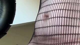 fitness milf in fishnets does sweaty fetish workout sex