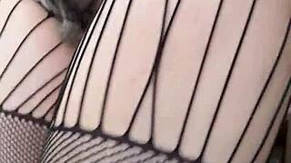 fitness milf in fishnets does sweaty fetish workout sex