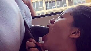 Stepbro cock fights my throat while boyfriend calls deepthroat facial